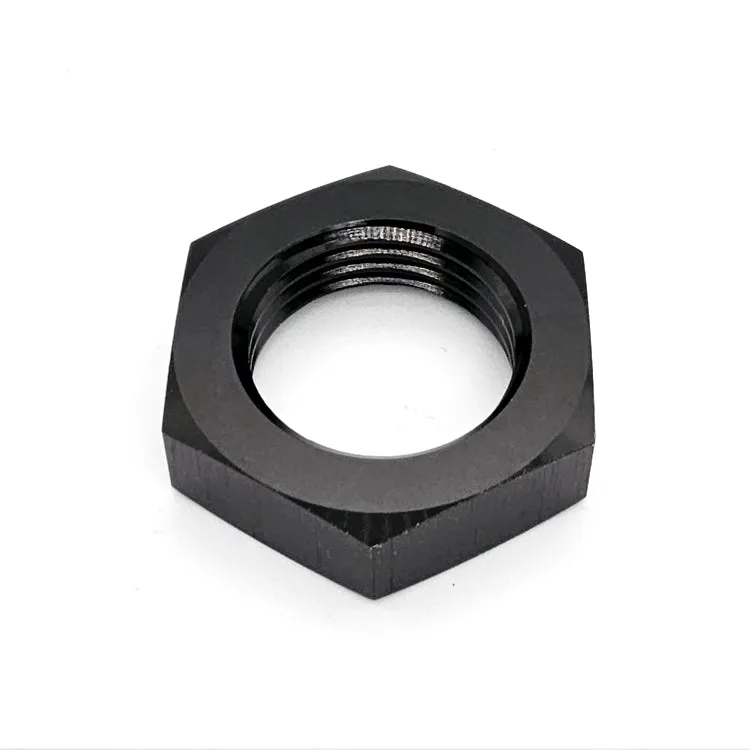 -4AN Male AN Flare Bulkhead Adapter Nut, Black Hard Anodized Aluminum