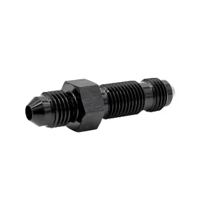 -8AN Straight Male AN Flare Bulkhead Adapter, Black Hard Anodized Aluminum