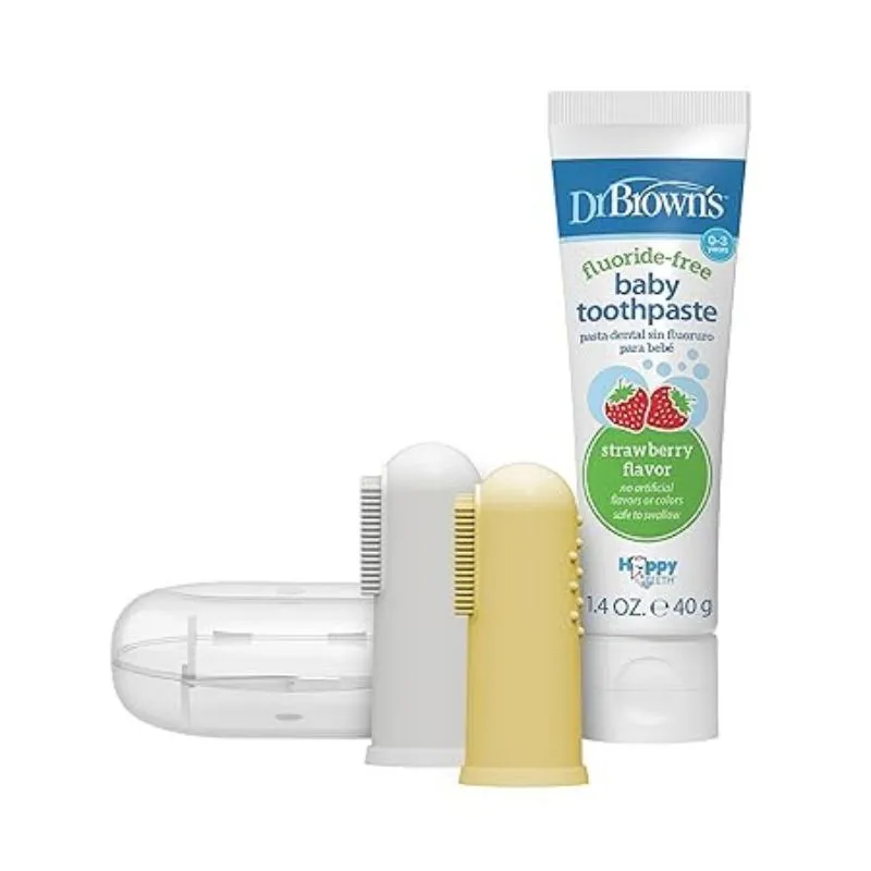 100% Silicone Baby Finger Toothbrush and Toothpaste Set