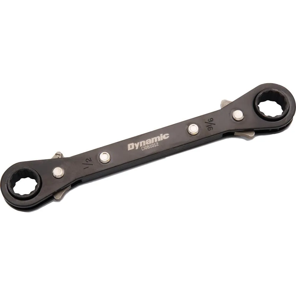 1/2" X  9/16" Double Box End Ratcheting Wrench, Straight