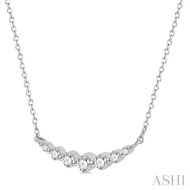 1/4 ctw Diamond Smile Necklace in 14K White Gold