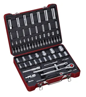 1/4", 1/2" Dr. 72 PC Socket & Socket Bit Set, Metric