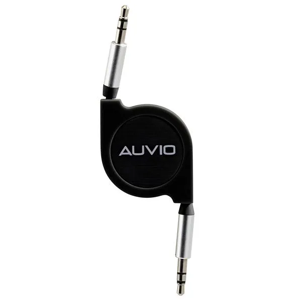 1/8" Retractable Stereo Aux Cable - Black