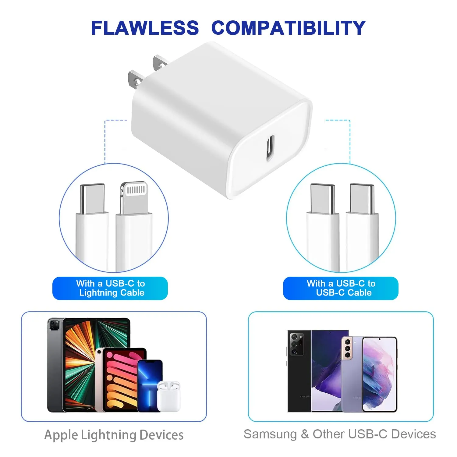 3Pack iPhone 16/15 Charge Block,USB C Charger,iPhone Charger Adapter,Quick Fast Charger PDAdapter Plug 20W Power Delivery Type C Fast Charging Block for iPhone 16/15/14/13/12,iPad Pro/Air/Mini/AirPods