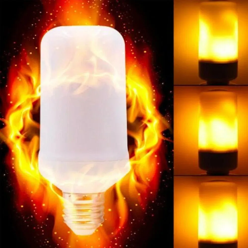 4 Pack! LED Flame Effect Simulated Flicker Nature Fire Bulbs Light Decor Lamp