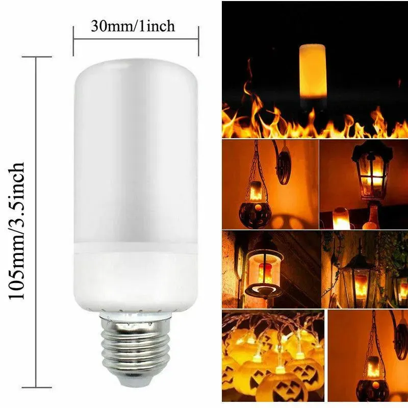 4 Pack! LED Flame Effect Simulated Flicker Nature Fire Bulbs Light Decor Lamp