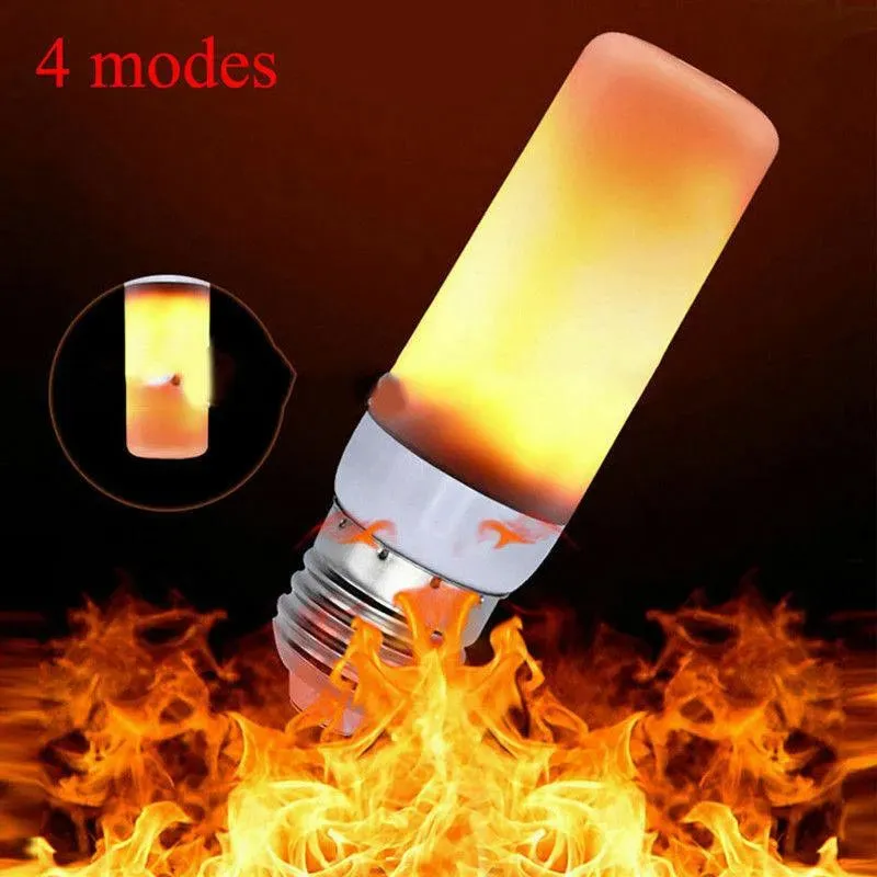 4 Pack! LED Flame Effect Simulated Flicker Nature Fire Bulbs Light Decor Lamp