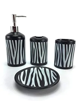 4 Piece Ceramic Bath Accessory Set