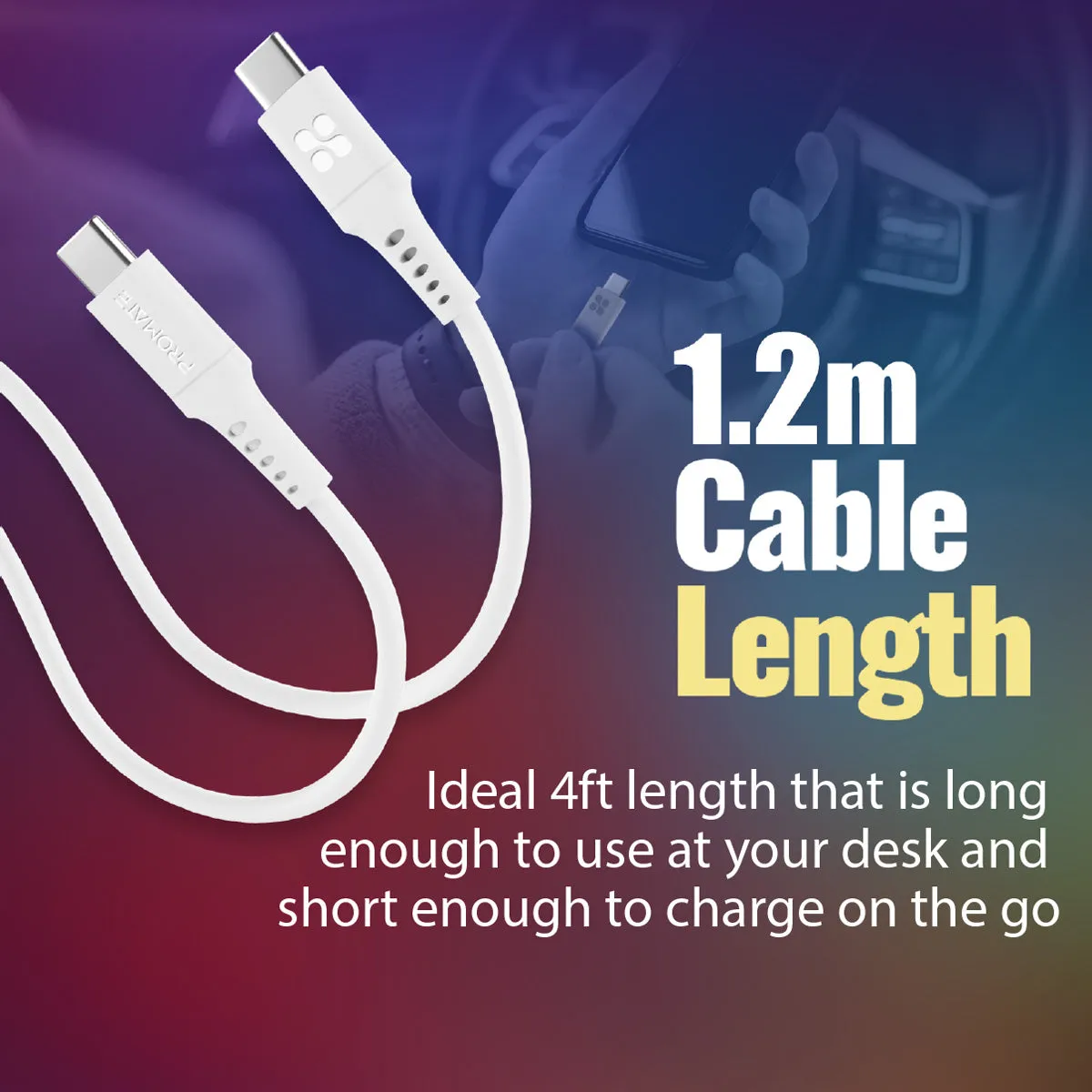 60W Power Delivery Ultra-Fast USB-C Soft Silicon Cable