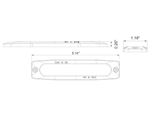 8892210 - ULTRA THIN 5 INCH GREEN/AMBER LED STROBE LIGHT