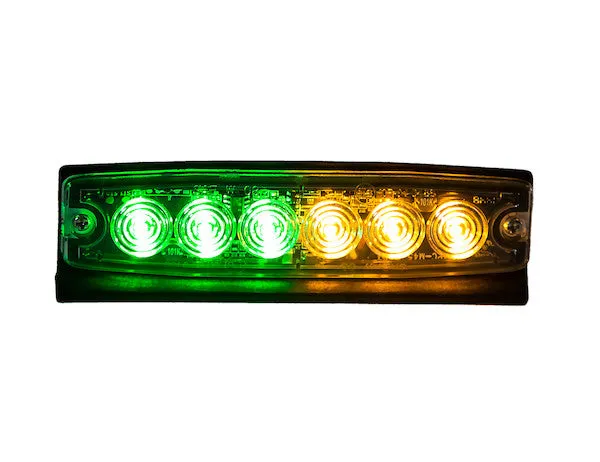 8892210 - ULTRA THIN 5 INCH GREEN/AMBER LED STROBE LIGHT