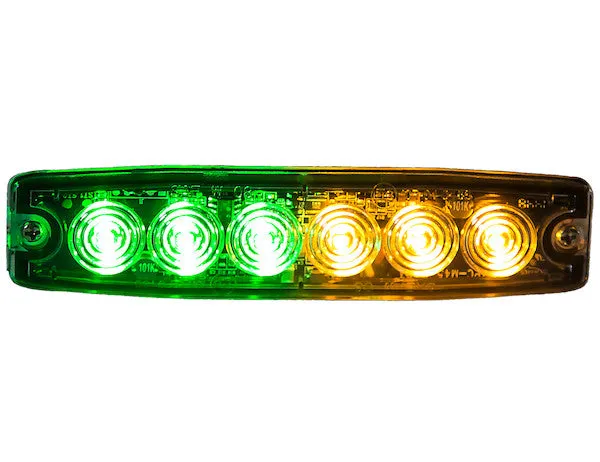 8892210 - ULTRA THIN 5 INCH GREEN/AMBER LED STROBE LIGHT