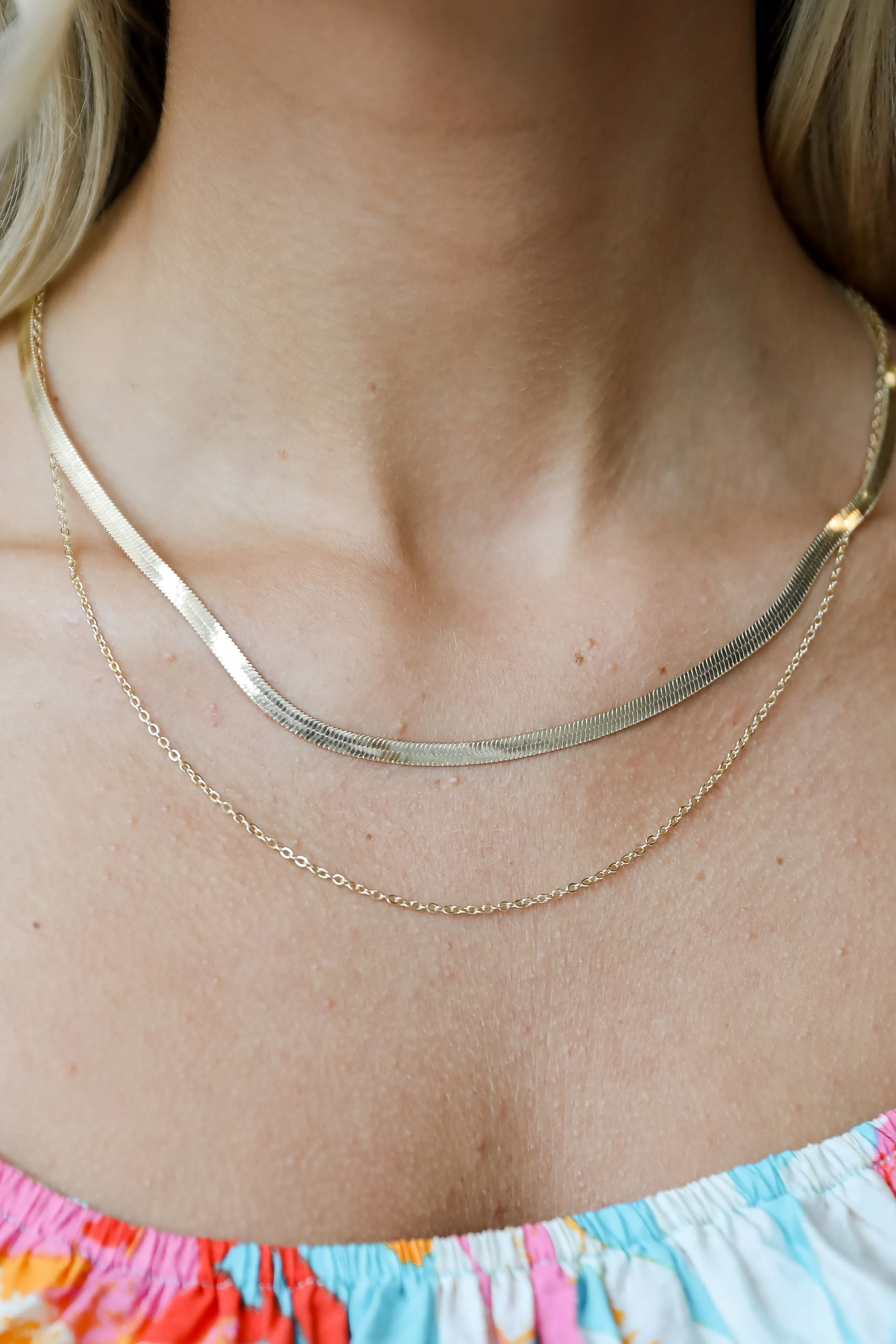 Abigail Gold Layered Chain Necklace