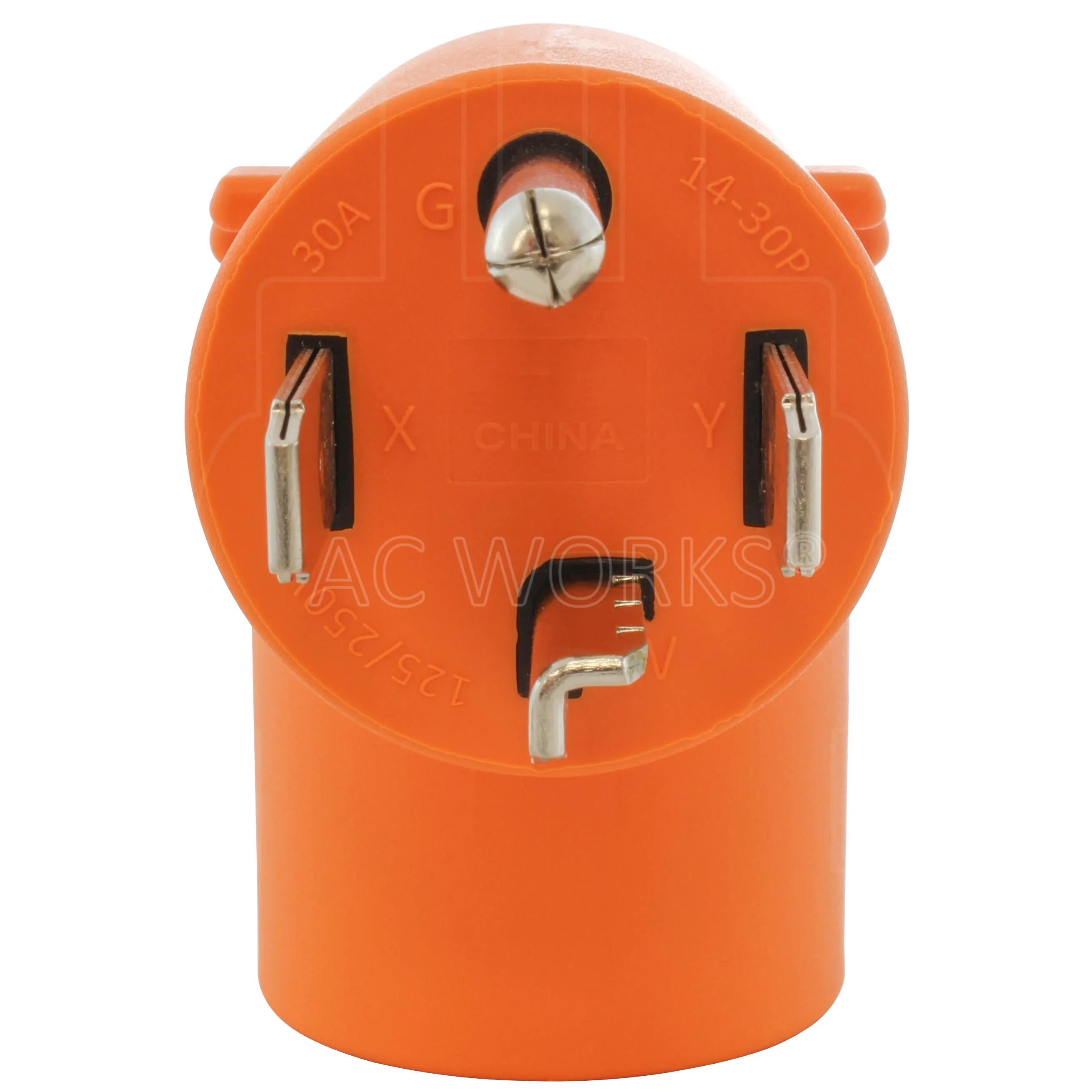 AC WORKS® [AD1430620] NEMA 14-30P 30A 4-Prong Dryer Plug to NEMA 6-20R 15/20A 250V T-Blade Connector