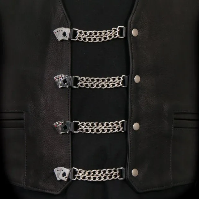 Aces Vest Extender for leather waistcoat