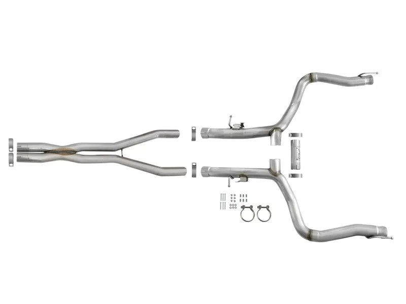 AFE MACH Force-Xp Cat-Back Exhaust System (w/NO Muffler): Dodge Challenger 6.4L 392 & 6.2L Hellcat 2015 - 2023