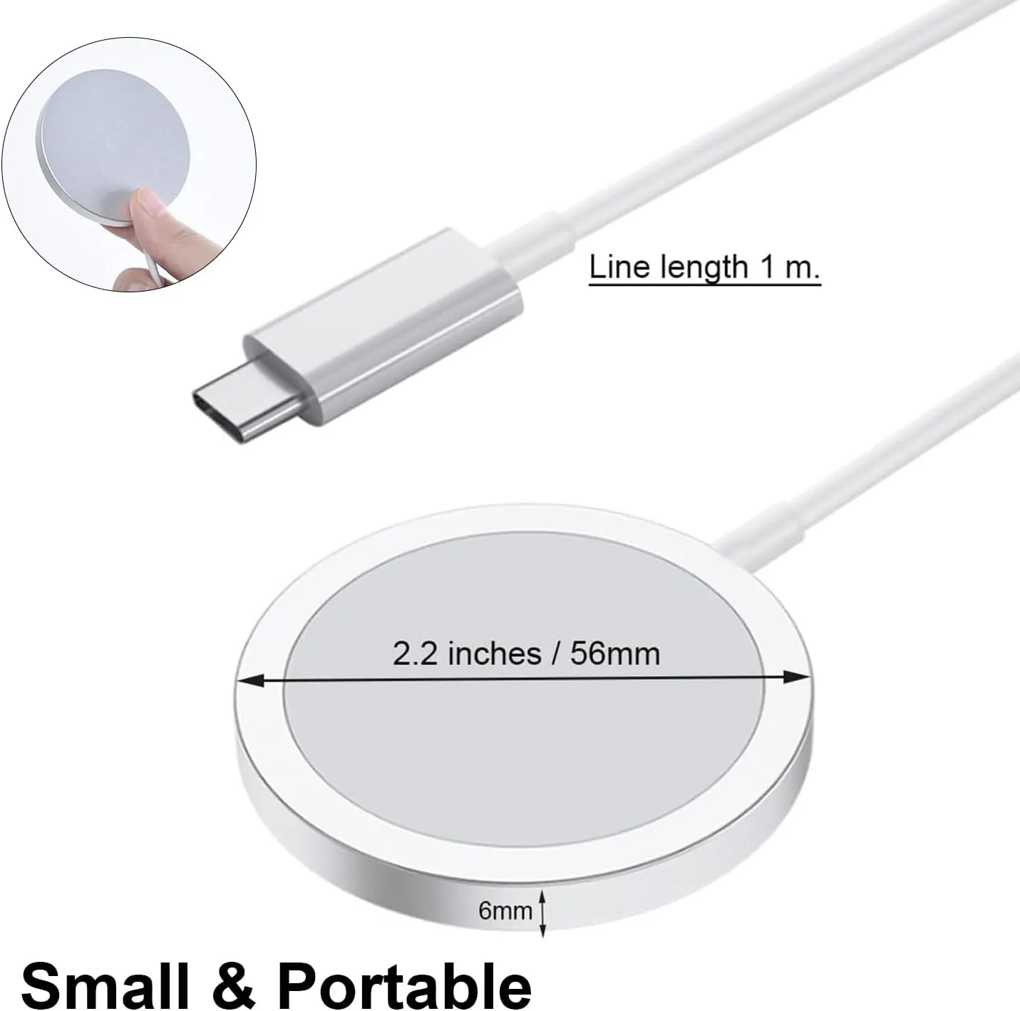 Apple MagSafe Power Supply - 15W - �MFI Certifiedã - Apple Magnetic to USB-C Charging Cable (1M) for iPhone