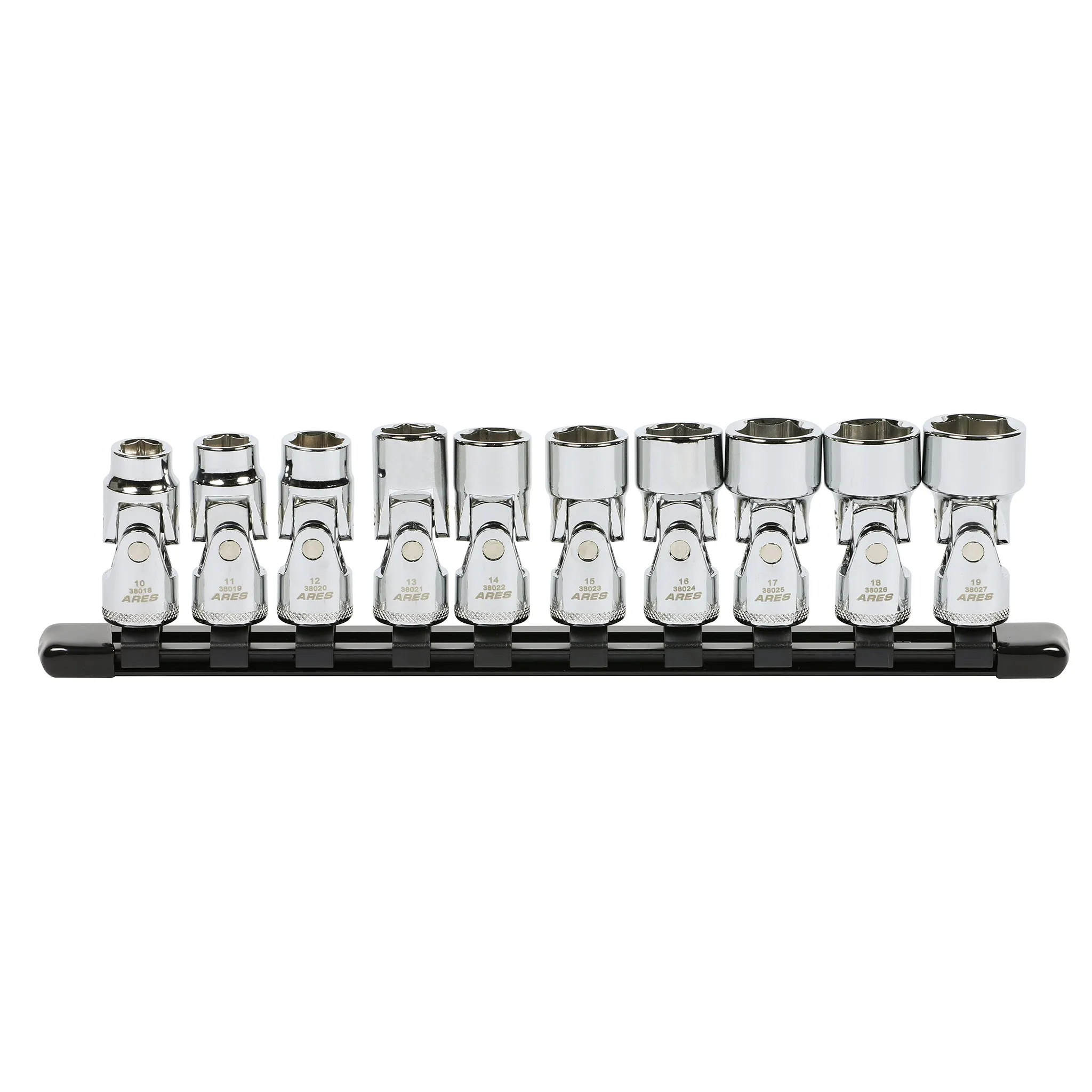 ARES 39015 - 10-Piece 3/8-Inch Drive Metric Universal Flex Socket Set