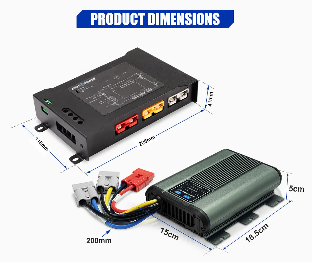 Atem Power 40A DC to DC Battery Charger MPPT 12V Dual Battery System   Smart Hub