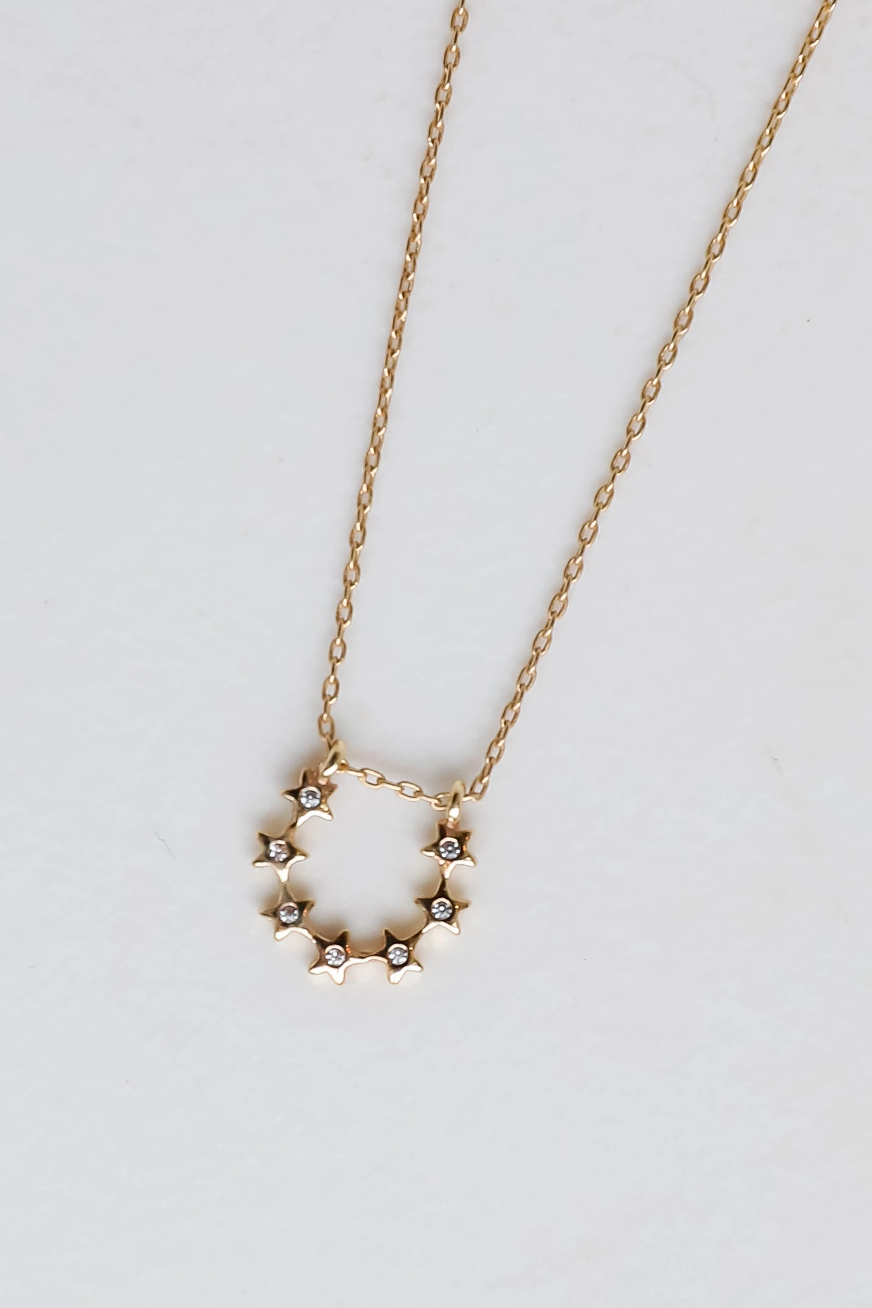 Aurora Gold Rhinestone Star Charm Necklace