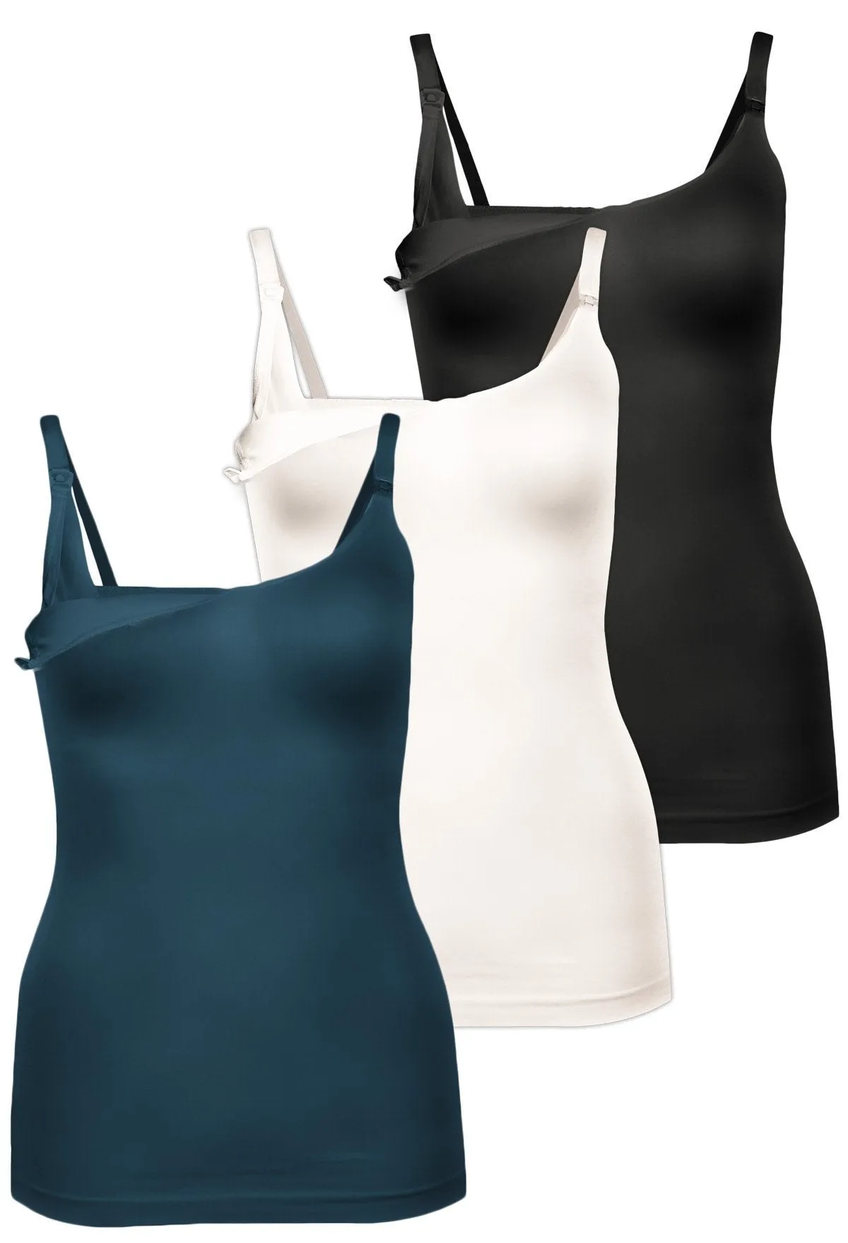 Bamboo Nursing Camisole with Built-In Bra - Fancy 3 Pack