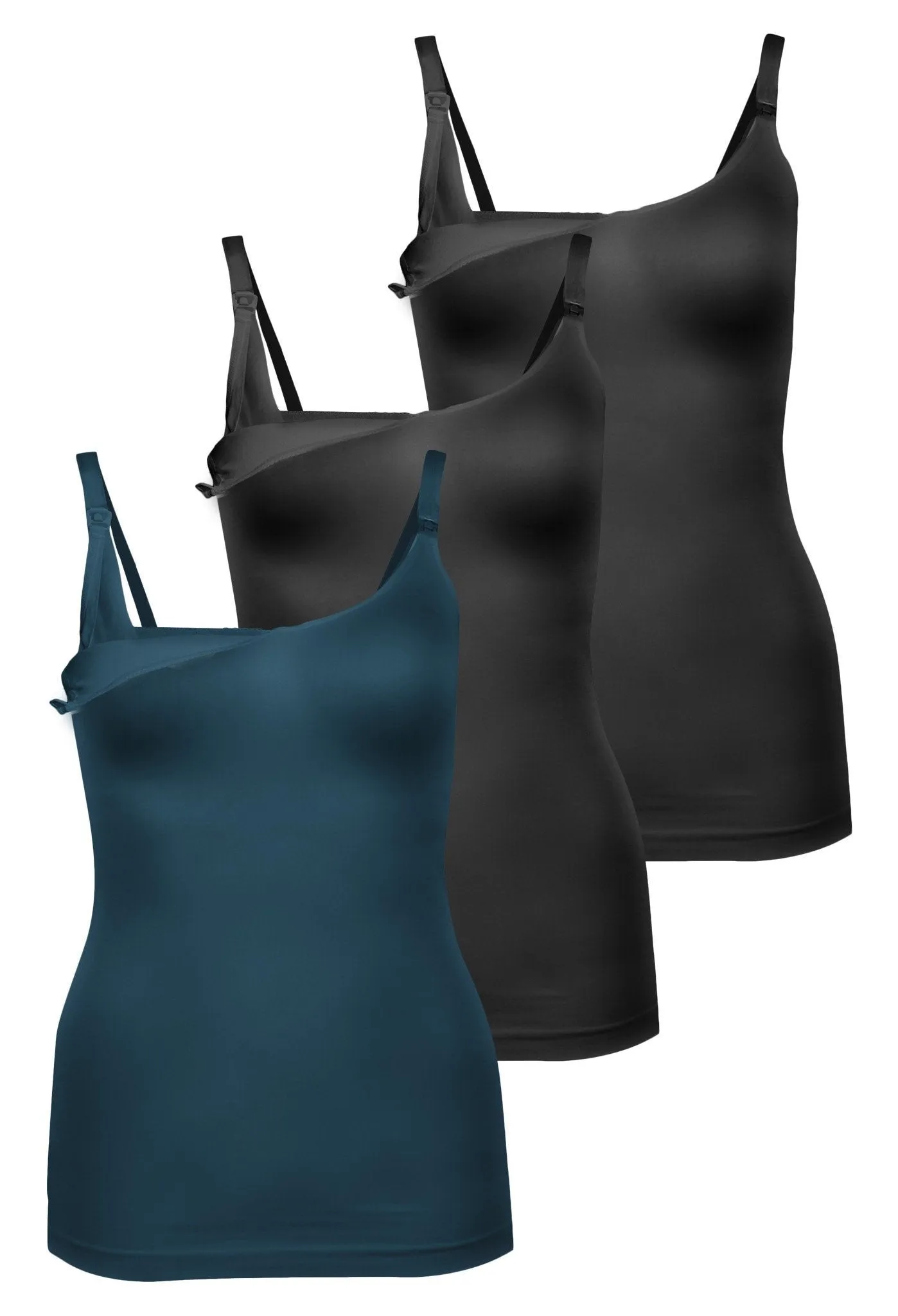 Bamboo Nursing Camisole with Built-In Bra - Fancy 3 Pack