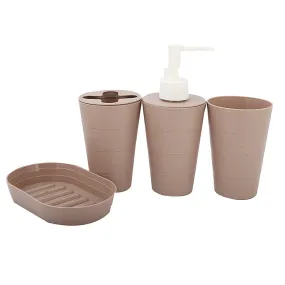 Bathroom Toiletries Set 4 Pcs - Brown