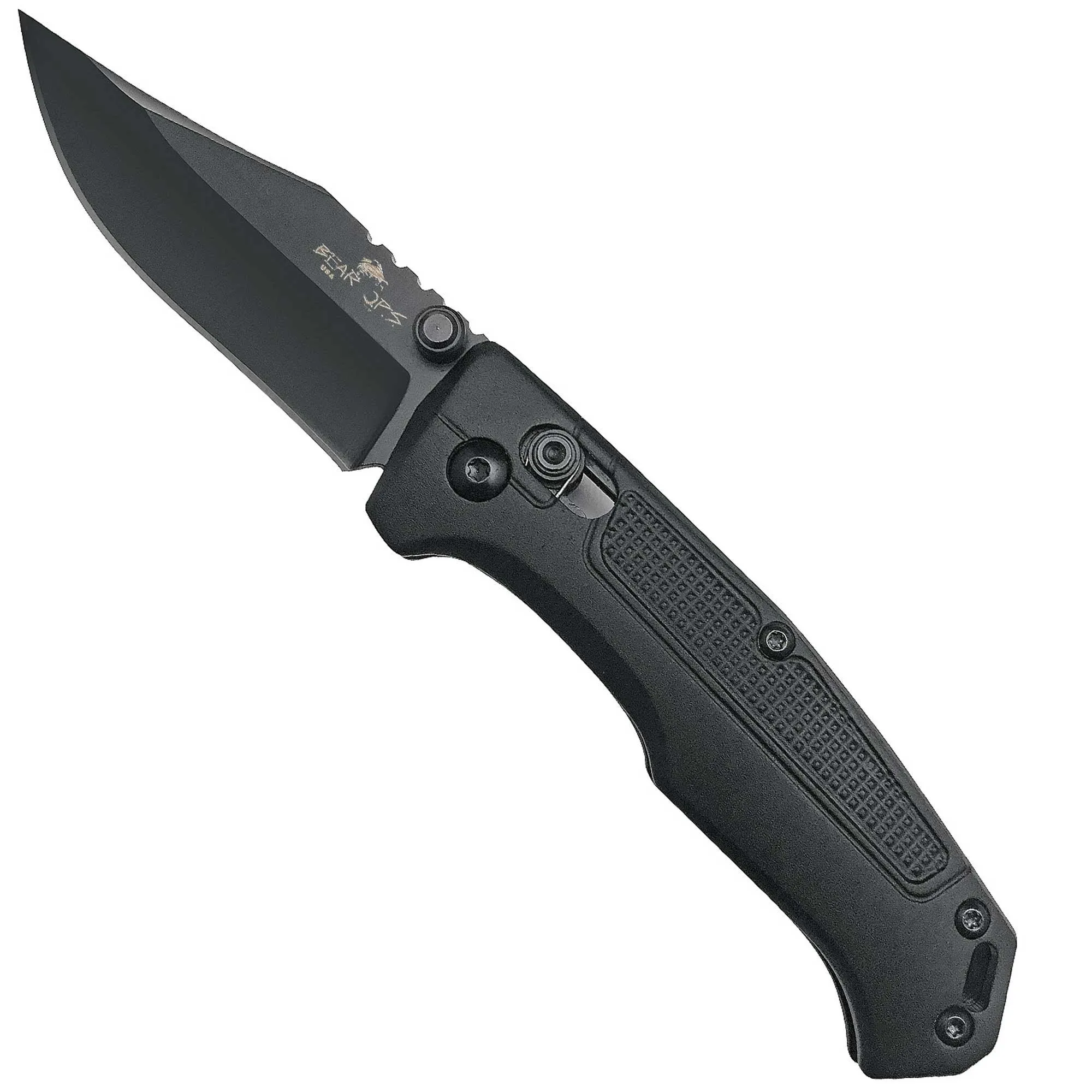 Bear & Son Knife - Lock Modified with Pocket Clip Aluminum Handle | BSMC-500-ALBK-B