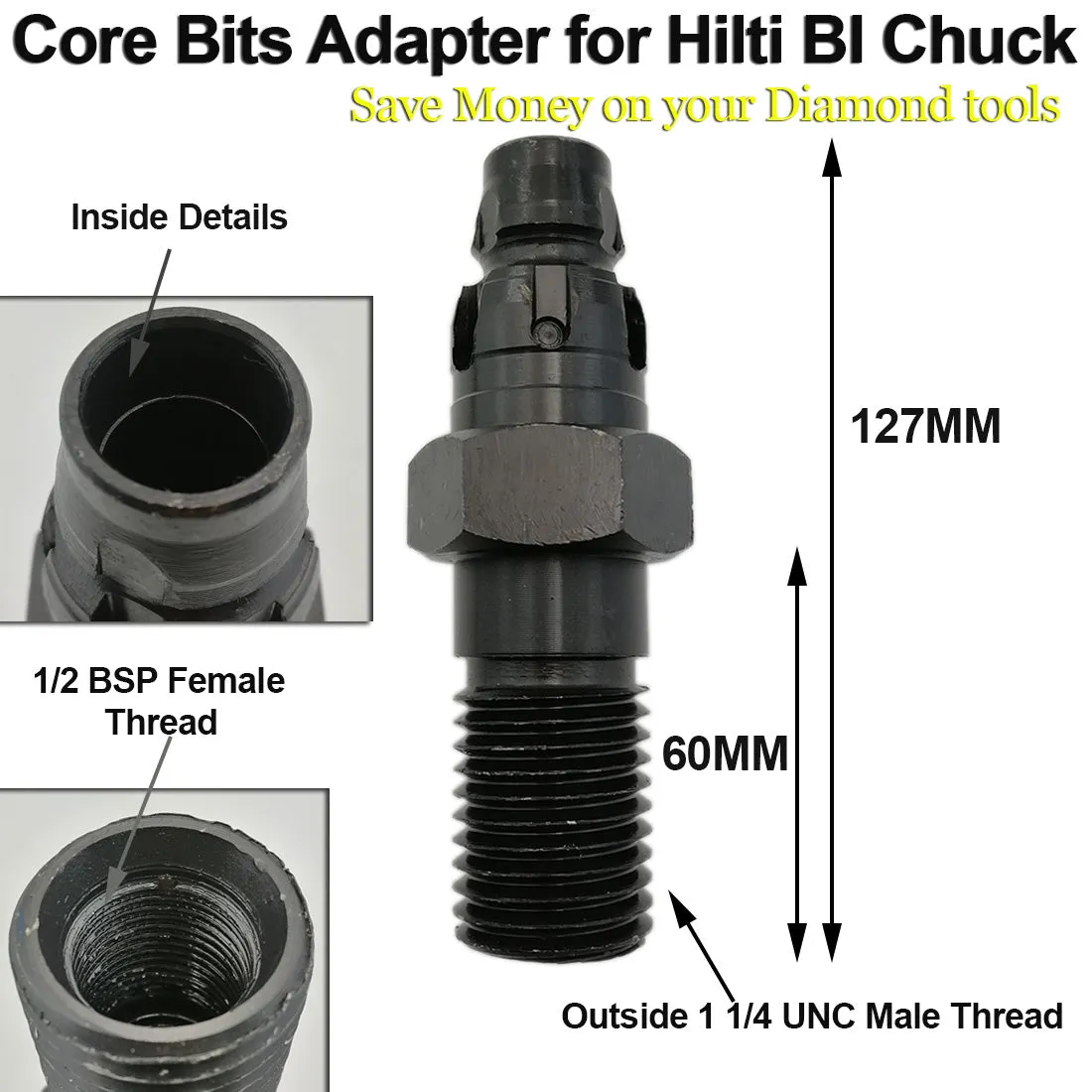 BGTEC DIAMOND CORE DRILL ADAPTER (DD-BL to DD-BS) for HILTI DD160E DD200 DD250E DD350