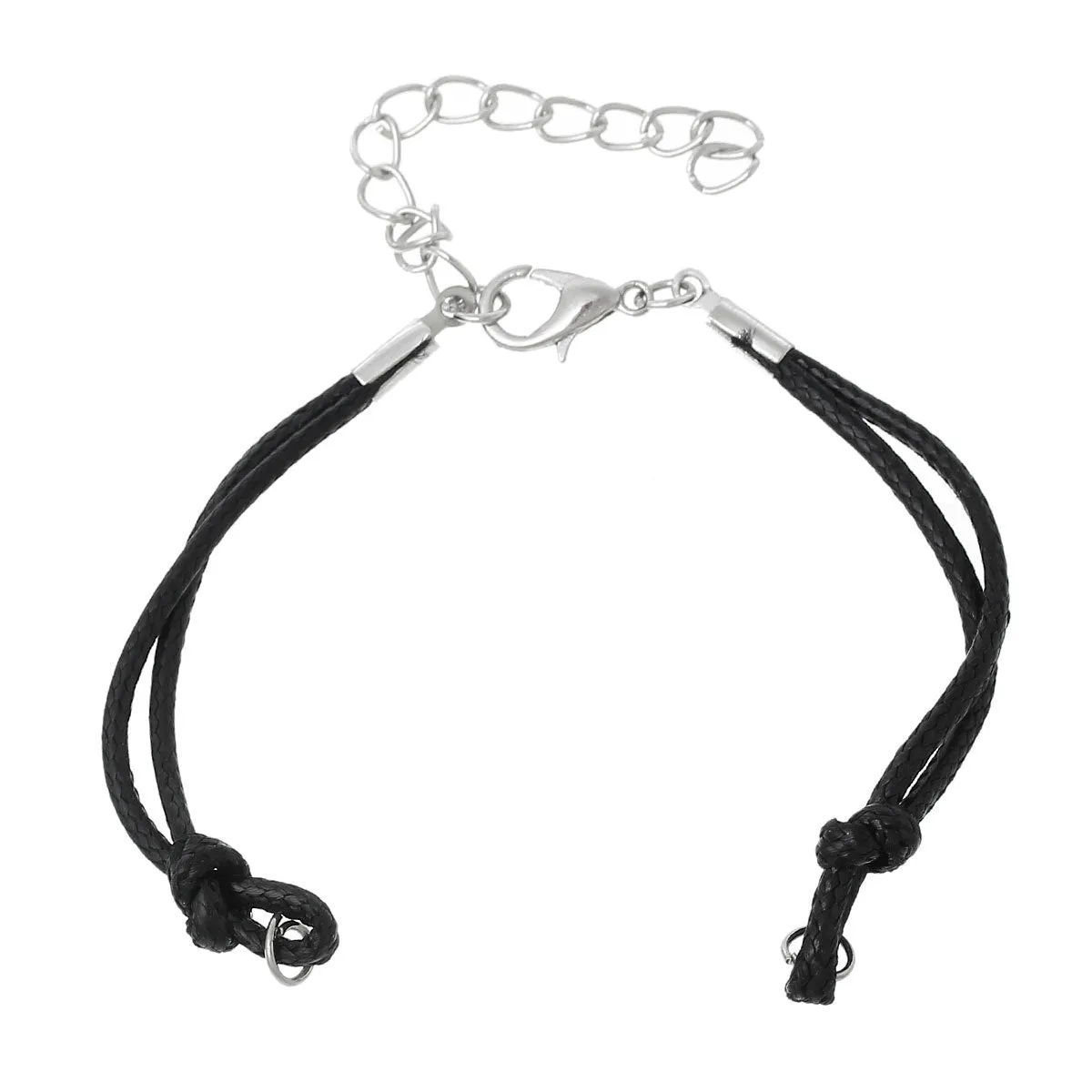 Black Nylon Cord Bracelet 5" Plus Extender - 3mm - Choose Your Quantity!