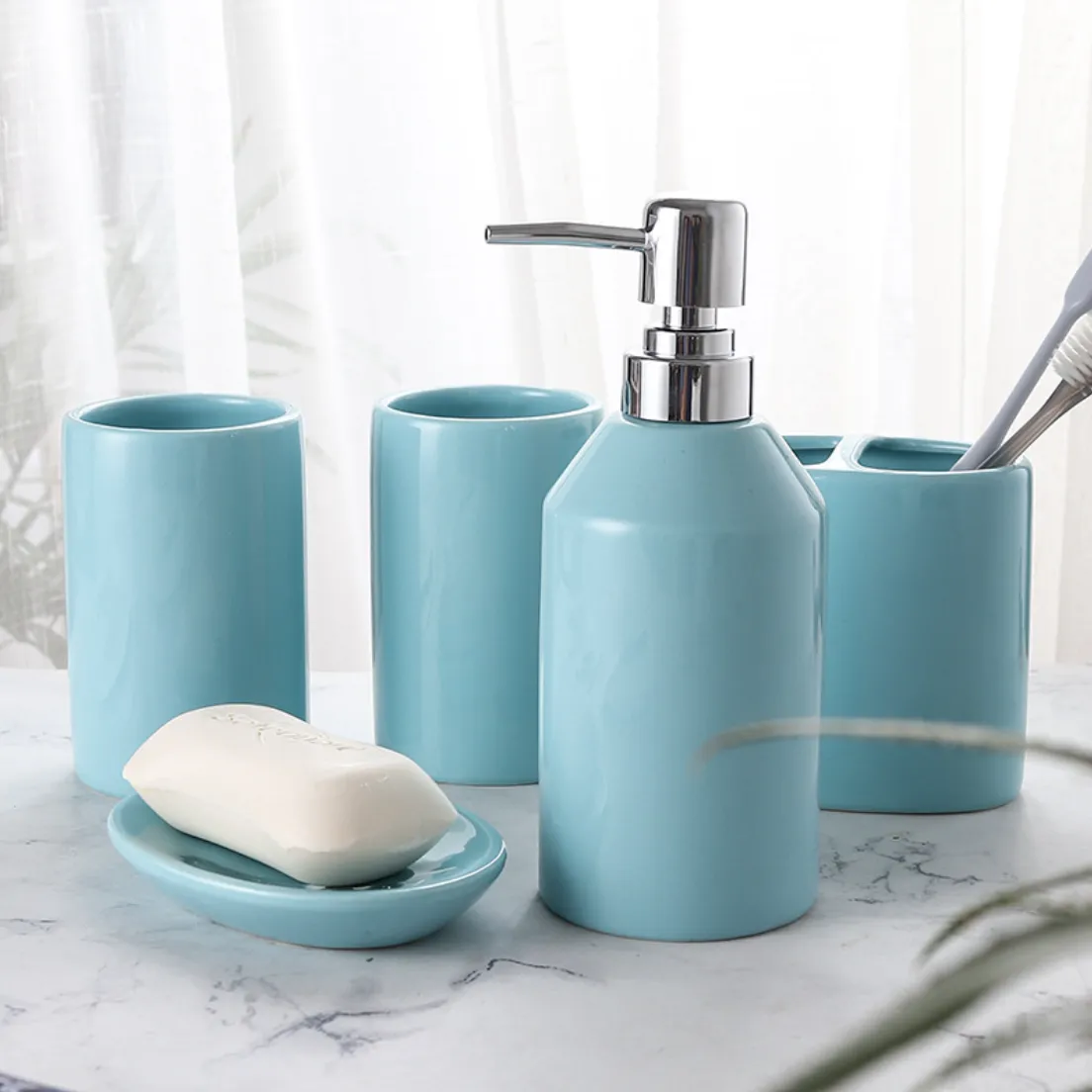 Blue Bathroom Set