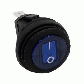 Blue Round Rocker Switch