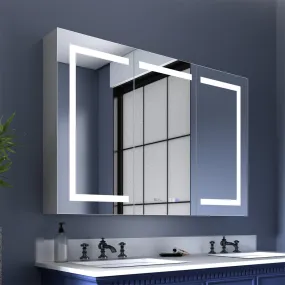 Boost-M2 48" W x 32" H LED Lighted Bathroom Medicine Cabinet with Mirror Recessed or Surface led Medicine Cabinet