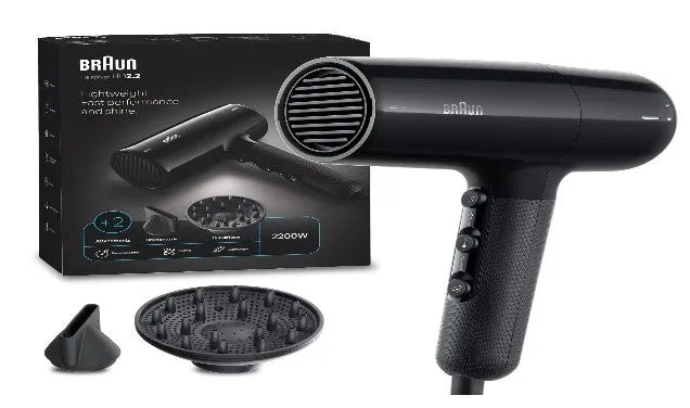 BRUAN Hair Dryer Ionic, Black 