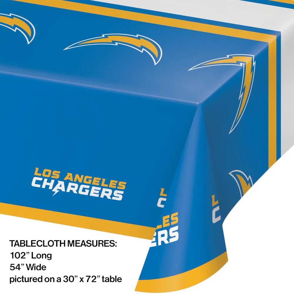 Bulk Los Angeles Chargers Plastic Table Covers (12 per Case)