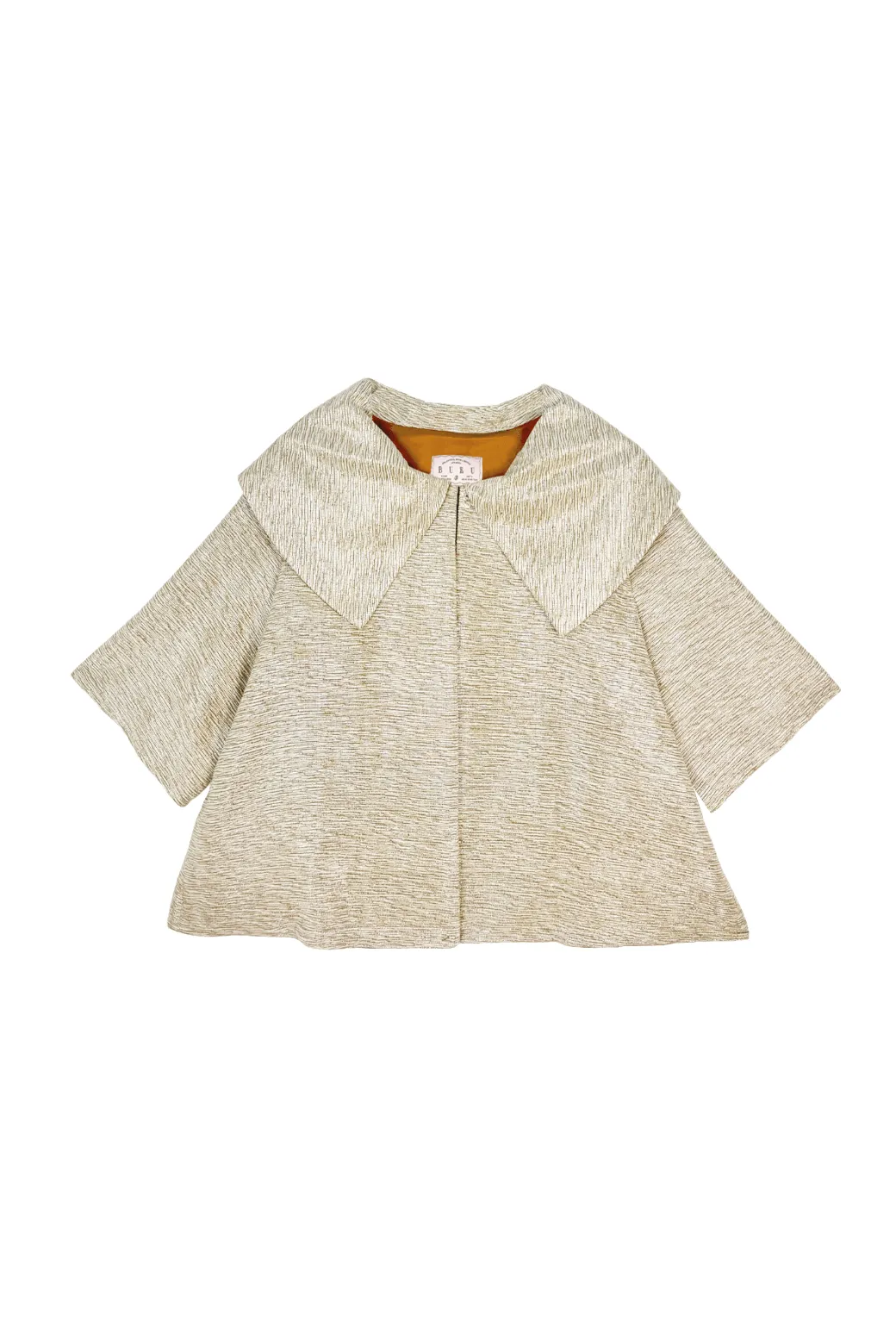 Buru x Tori Mellott Cropped Car Coat - Metallic Silk Tweed