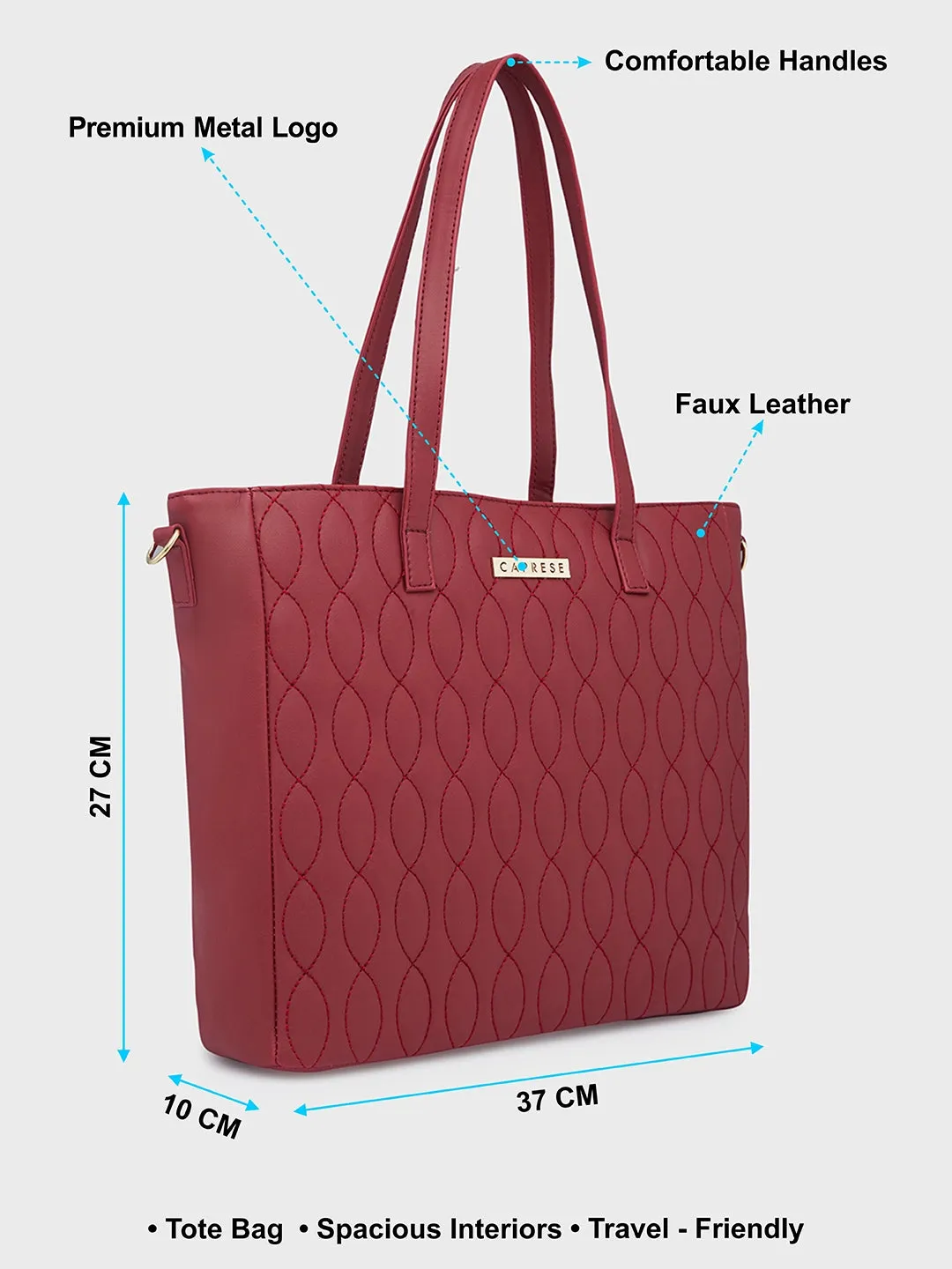 Caprese Mubi Tote Small Maroon