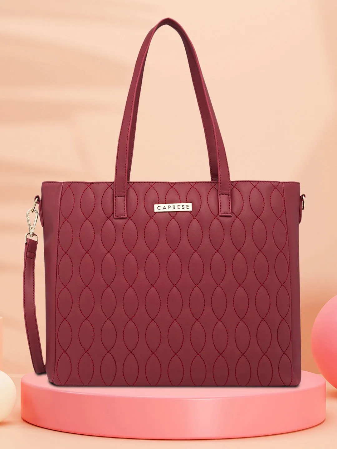 Caprese Mubi Tote Small Maroon