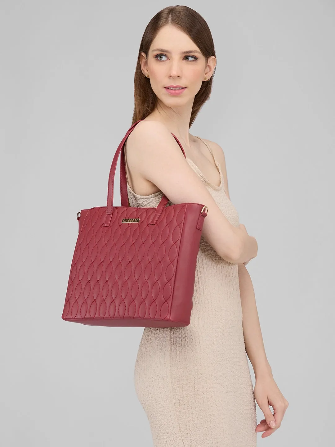 Caprese Mubi Tote Small Maroon