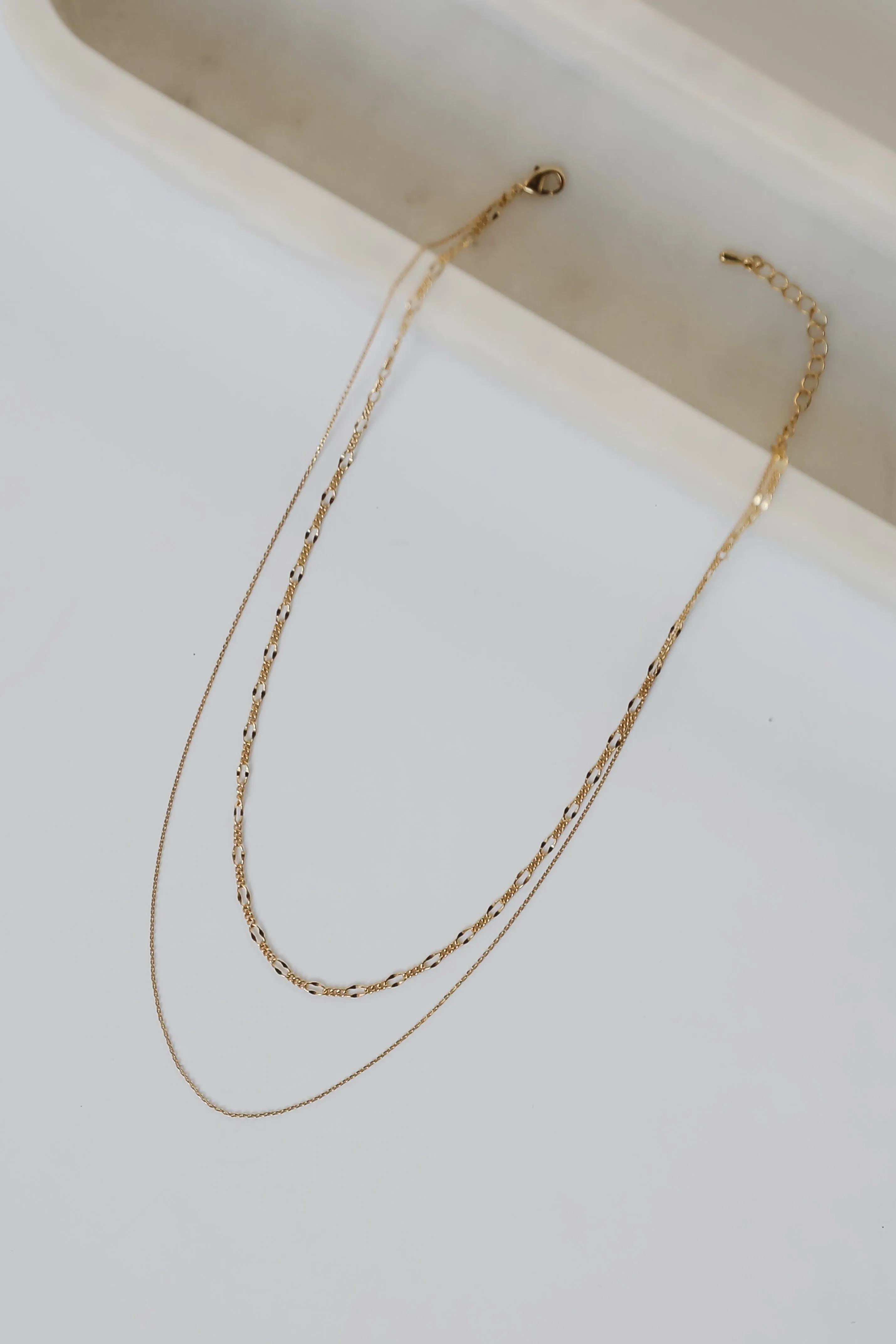 Carrie Gold Layered Chain Necklace