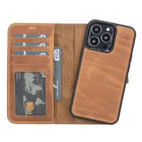 Carter iPhone 13 PRO Detachable Wallet Case, Antique Mocca