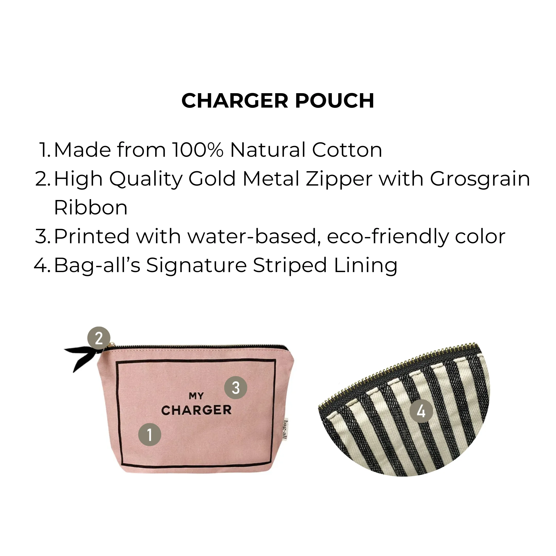 Charger Pouch, Pink/Blush