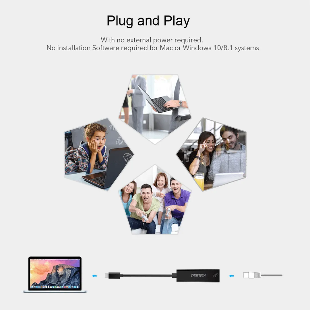 CHOETECH USB-C to Gigabit Ethernet Adapter