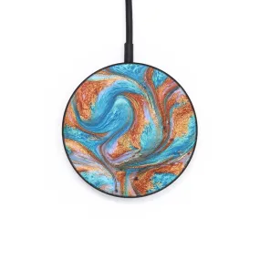 Circle ResinArt Wireless Charger - Krystal (Teal & Gold, 665666)