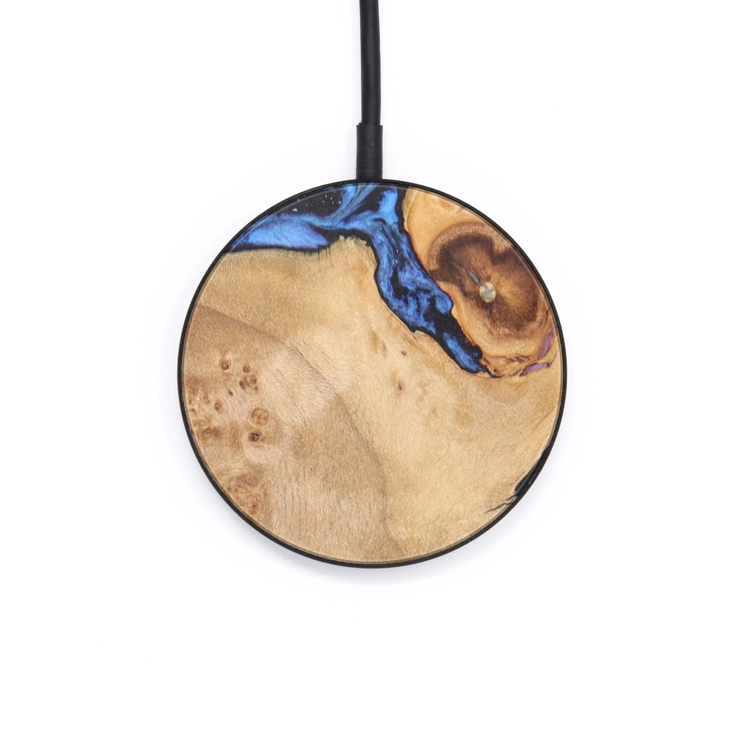 Circle Wood Resin Wireless Charger - Adrien (Blue, 624560)