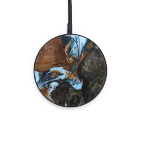 Circle Wood Resin Wireless Charger - Ashanti (Teal & Gold, 645130)