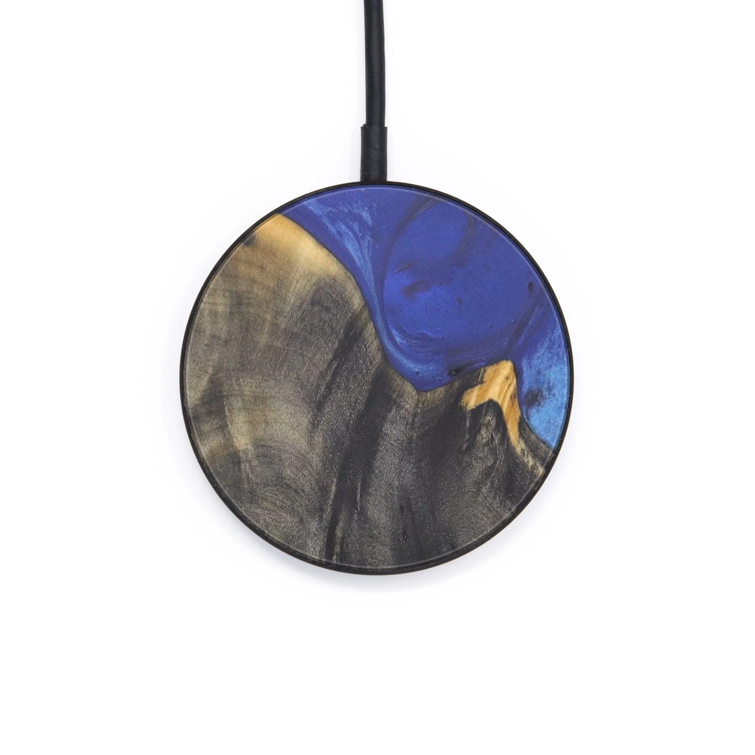 Circle Wood Resin Wireless Charger - Berenice (Dark Blue, 607314)