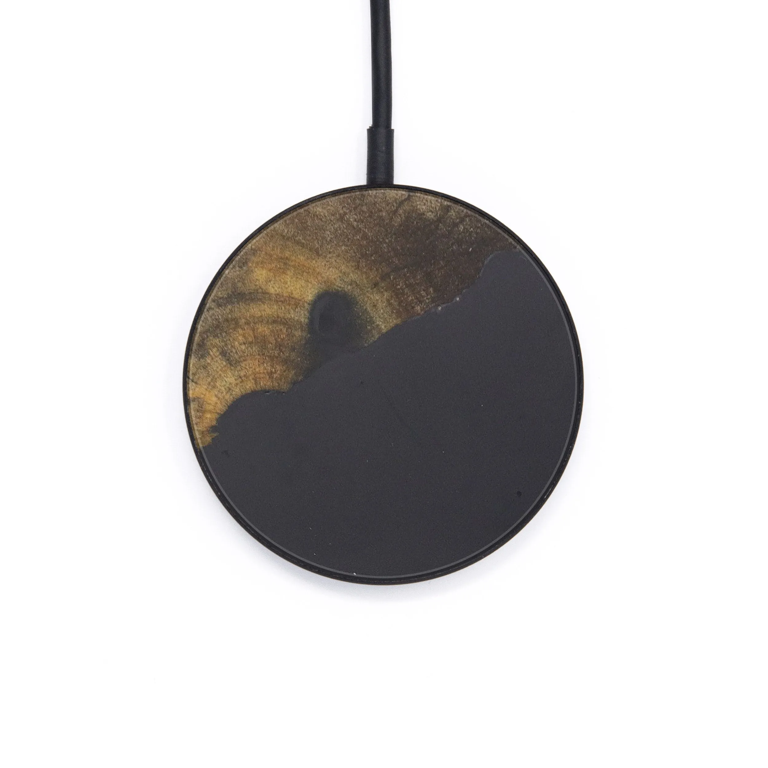 Circle Wood Resin Wireless Charger - Cam (Pure Black, 599196)