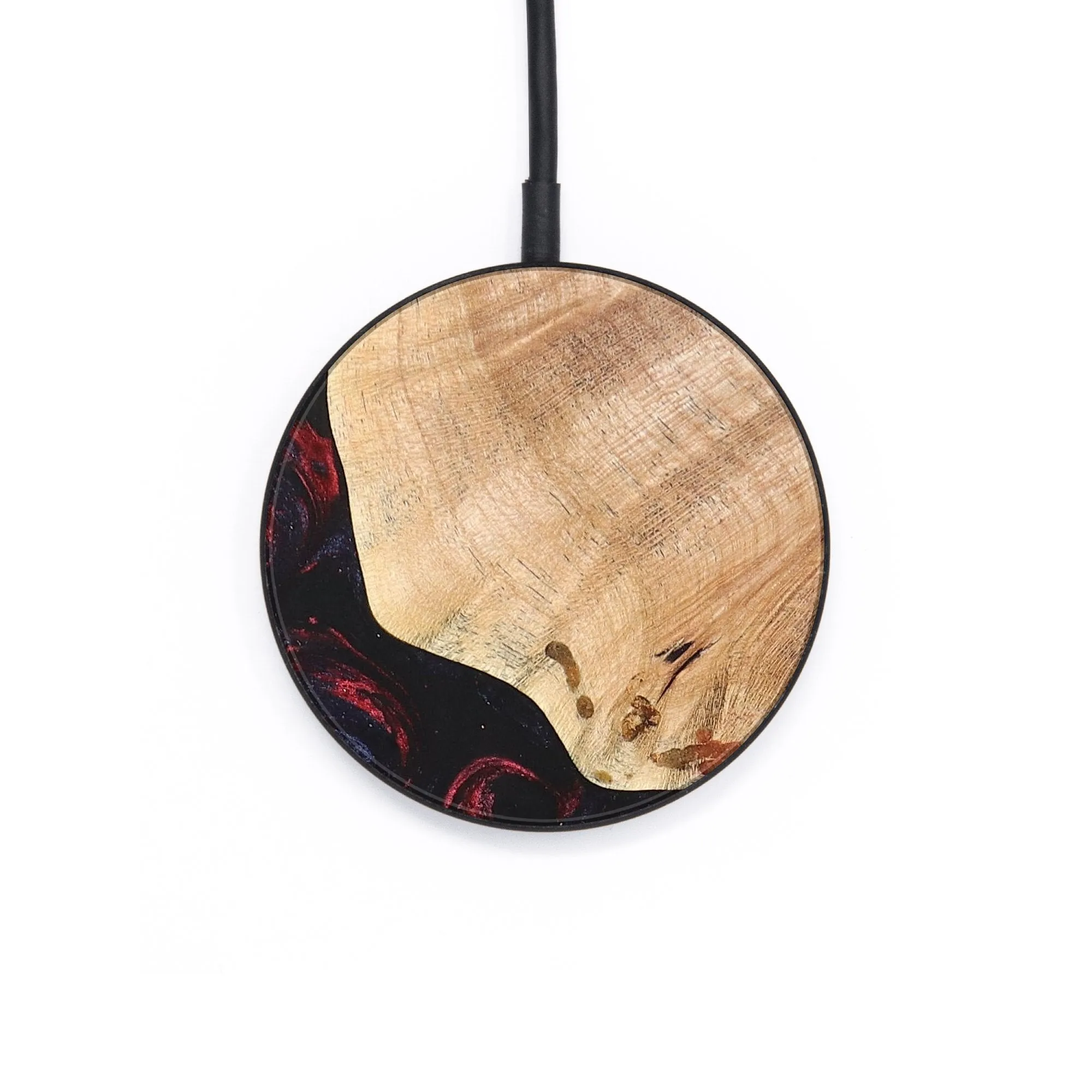 Circle Wood Resin Wireless Charger - Carlton (Red, 687860)