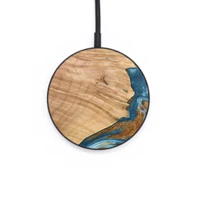 Circle Wood Resin Wireless Charger - Darius (Teal & Gold, 687878)